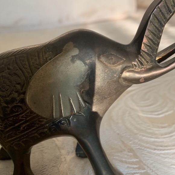 Vintage mid 20th century solid brass lucky trunk up. - Picture 3 of 4